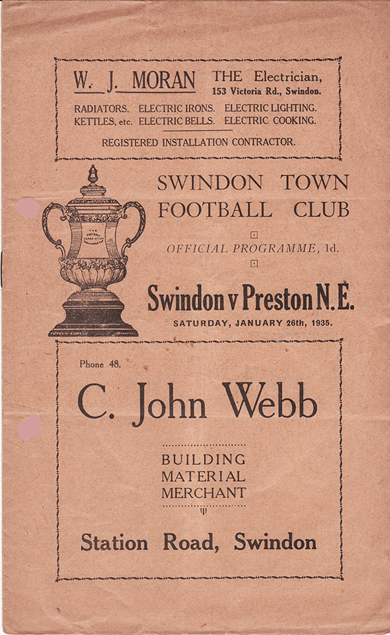 <b>Saturday, January 26, 1935</b><br />vs. Preston North End (Home)